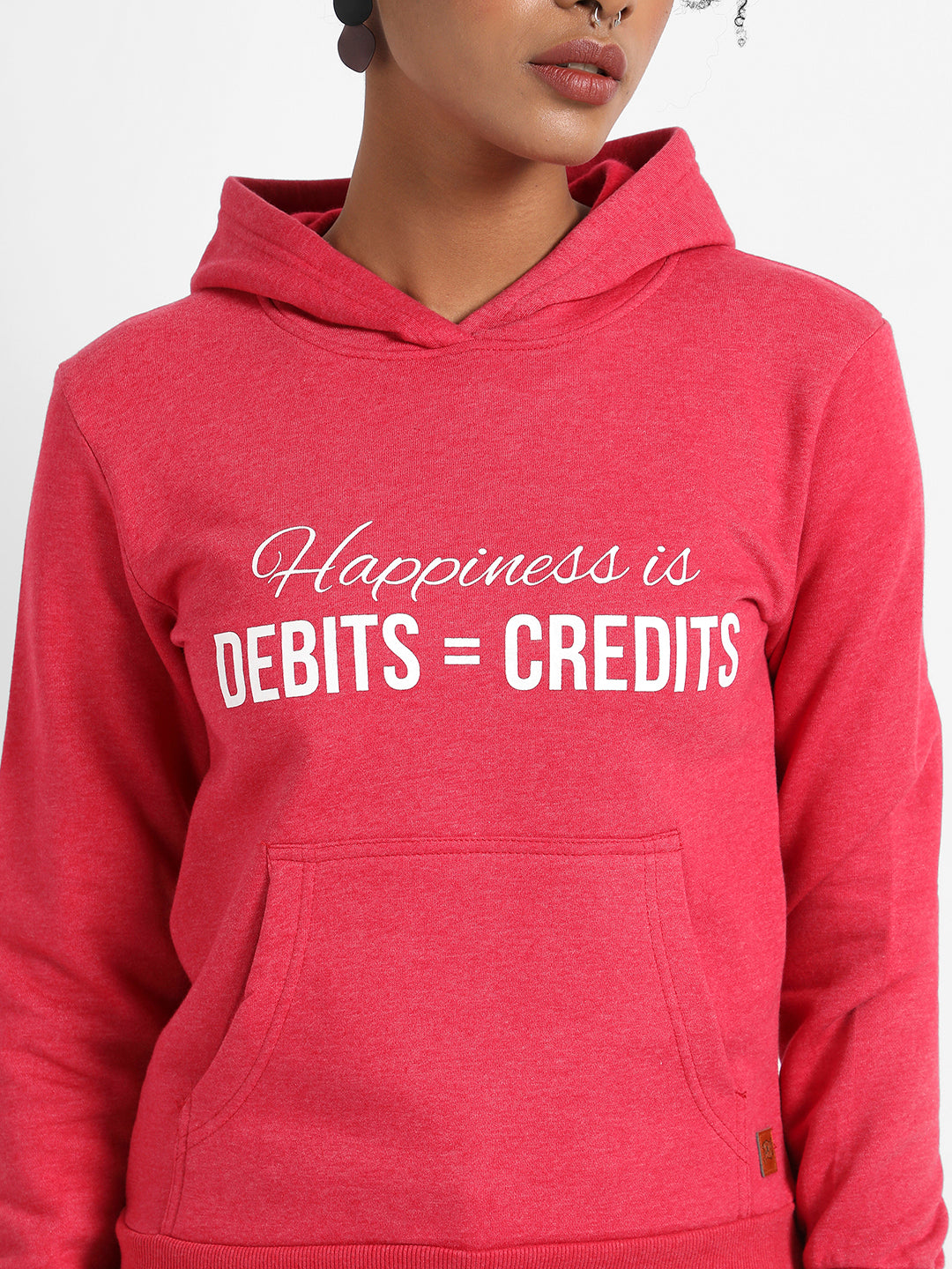 Red Happiness Is Hoodie With Kangaroo Pockets