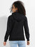 Black Dare To Different Hoodie With Ribbed Hem