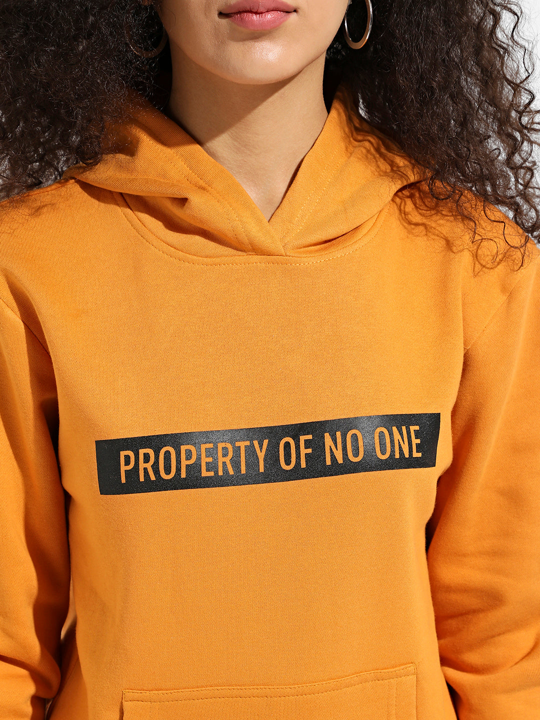 Mustard Yellow Property Of None Hoodie With Kangaroo Pockets