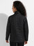 Black Quilted Puffer Jacket With Zip Closure