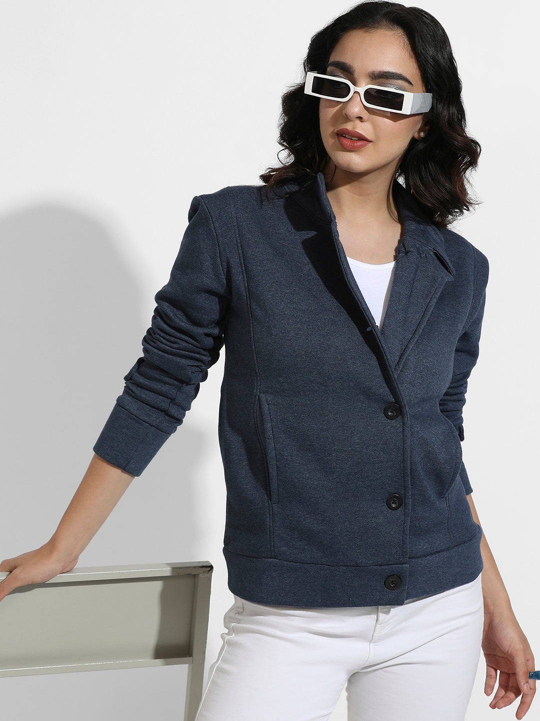 Single-Breasted Jacket With Angled Open Pockets