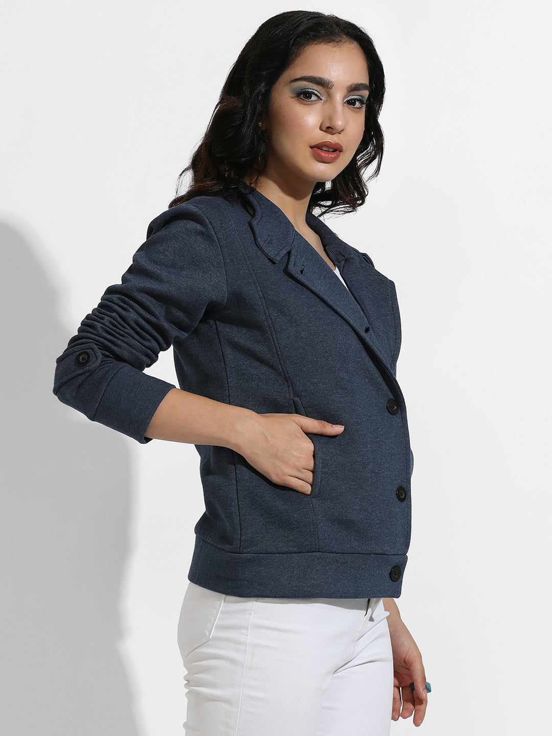 Single-Breasted Jacket With Angled Open Pockets