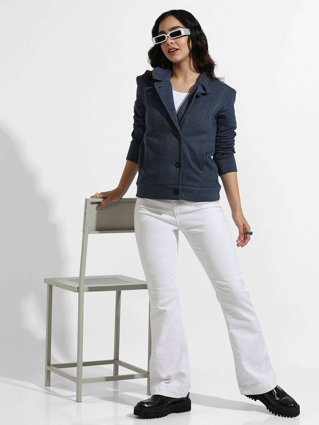 Single-Breasted Jacket With Angled Open Pockets