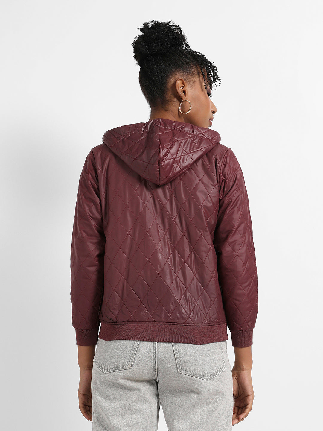 Quilted Puffer Jacket With Angled Open Pockets