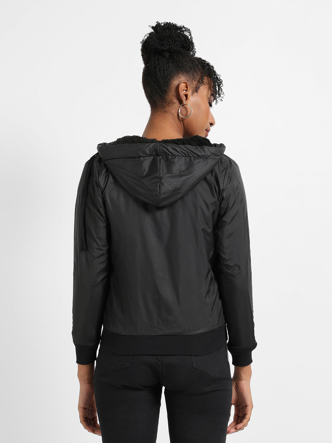 Zip-Front Jacket With Ribbed Hem