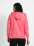 Blush Pink Zip-Front Bomber Jacket With Contrast Drawstring