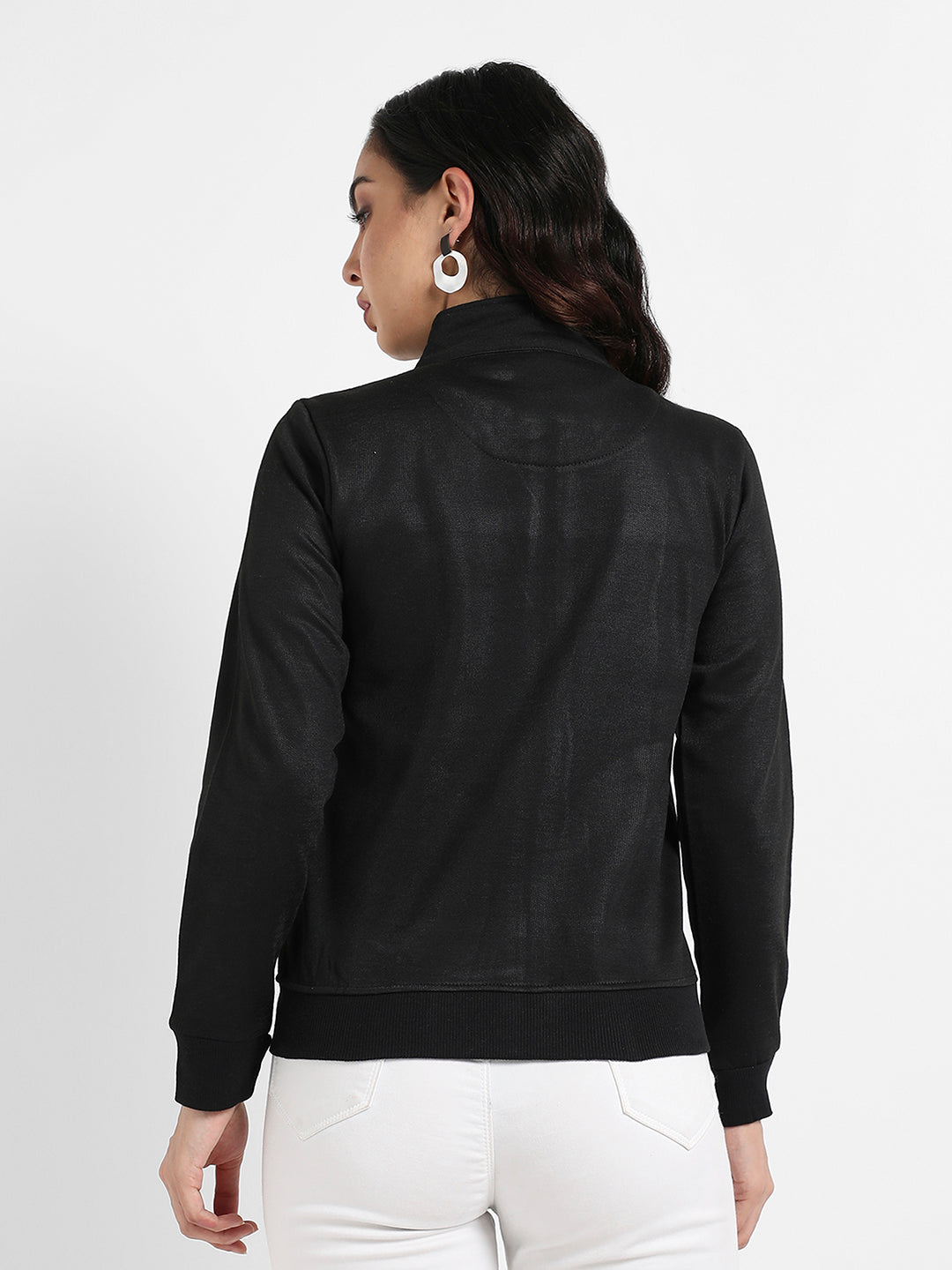 Zip-Front Jacket With Quilted Details