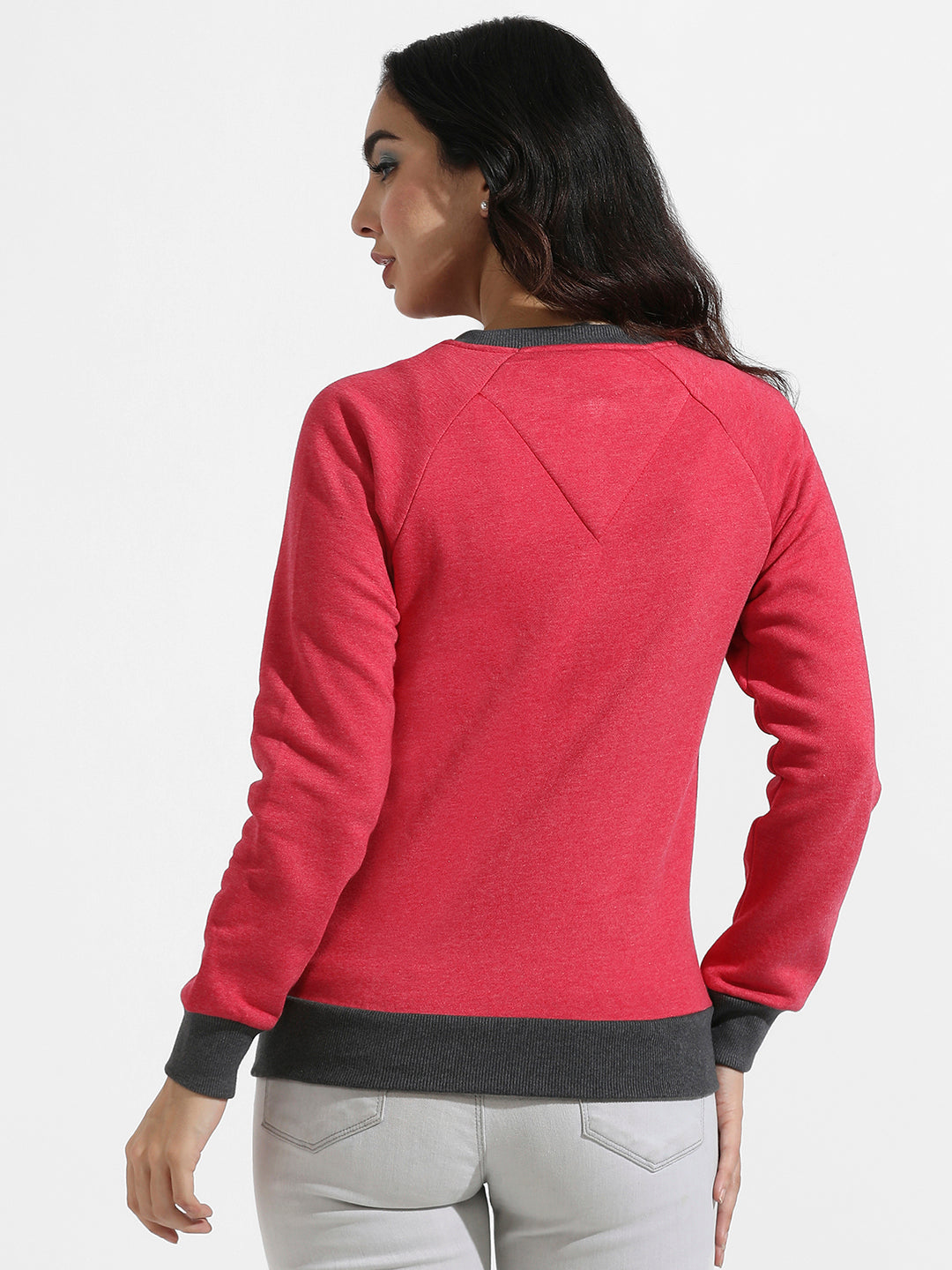 Zip-Front Sweatshirt With Contrast Hem