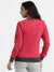 Red Zip-Front Sweatshirt With Contrast Hem