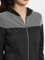 Grey Zip-Front Hoodie With Polka Dot Detail