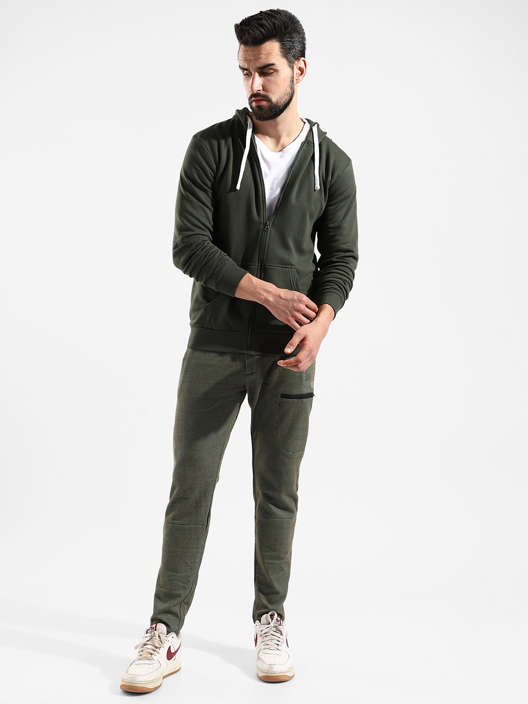 Cotton Solid Regular Fit Tracksuit For Casual Wear