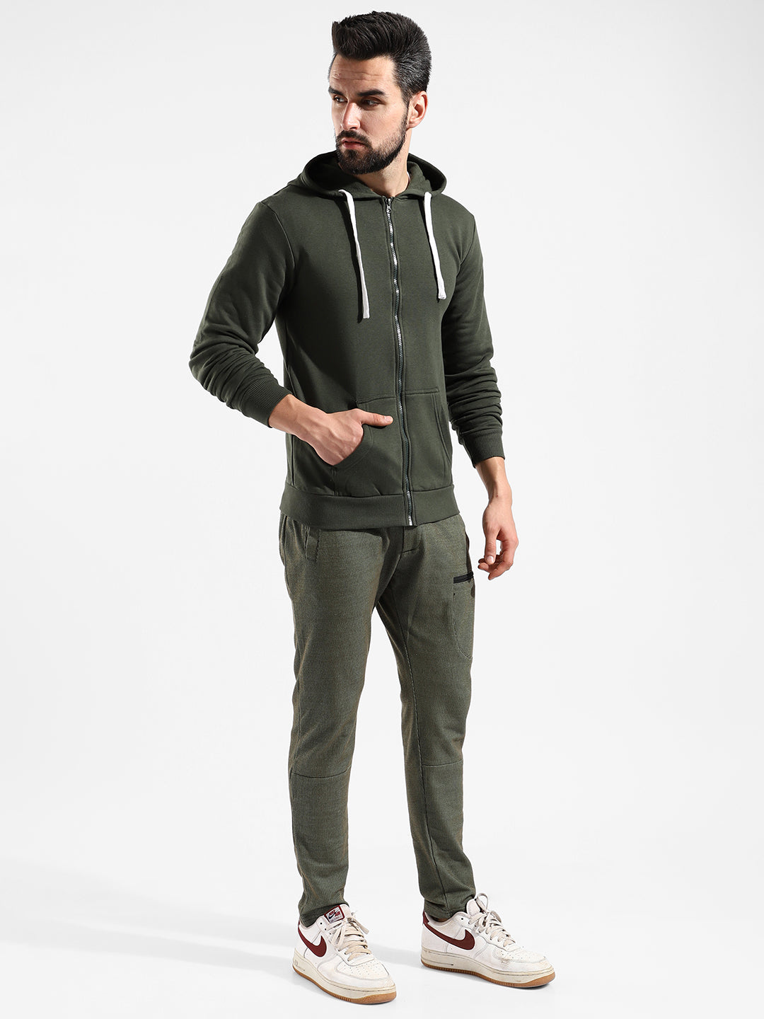 Cotton Solid Regular Fit Tracksuit For Casual Wear