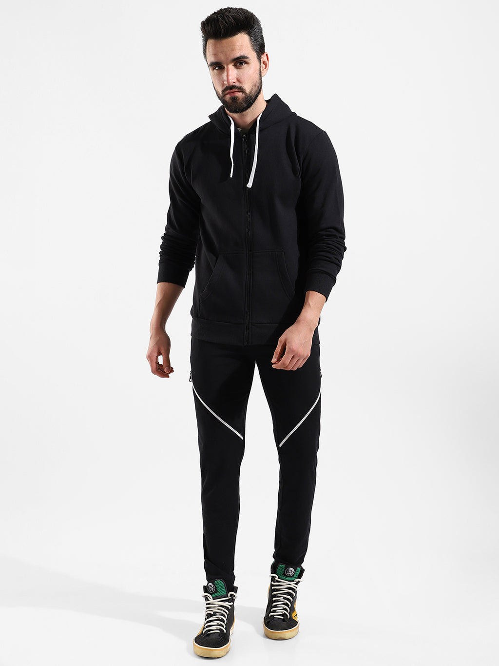 Cotton Solid Regular Fit Tracksuit For Casual Wear