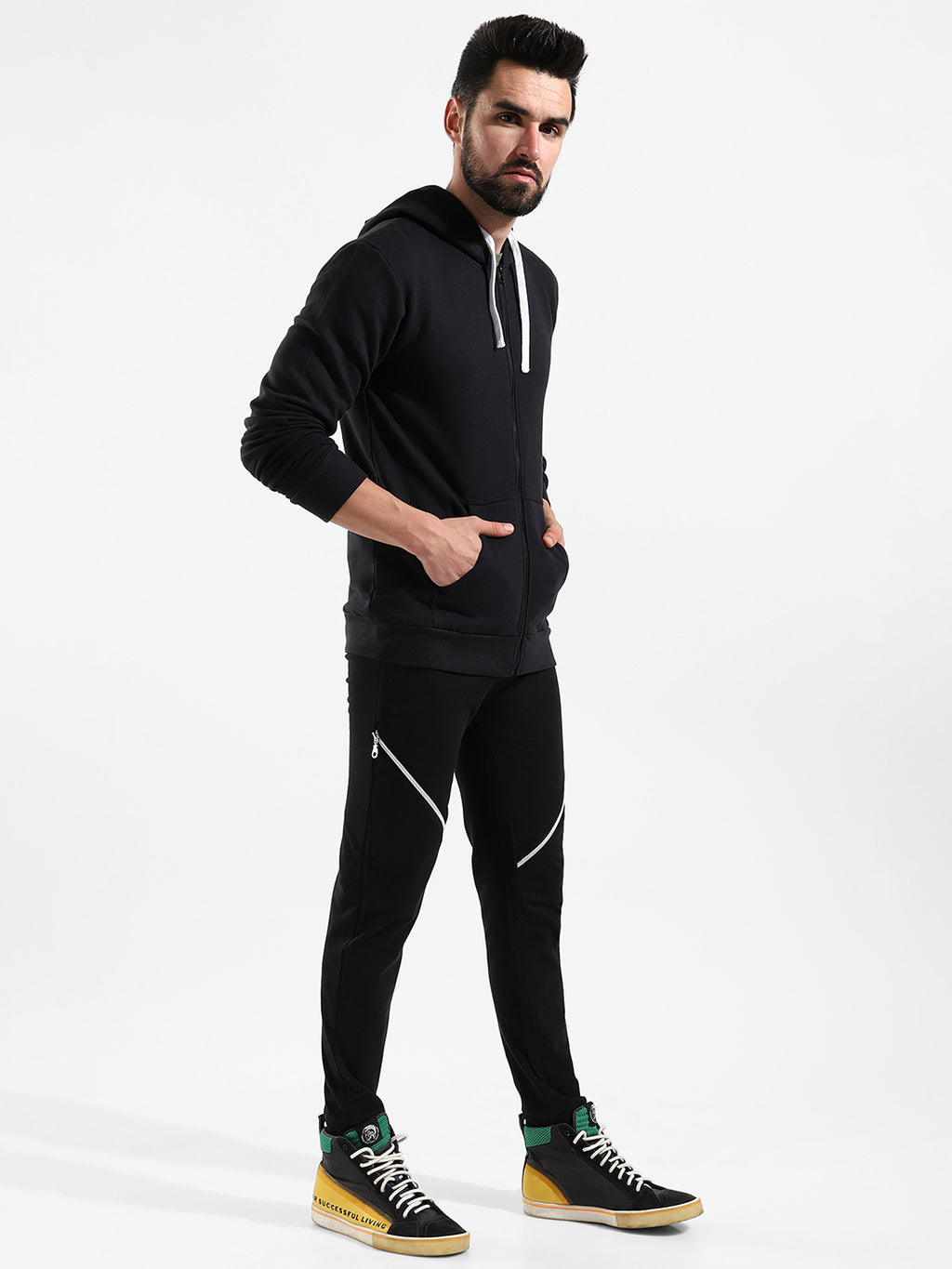 Cotton Solid Regular Fit Tracksuit For Casual Wear