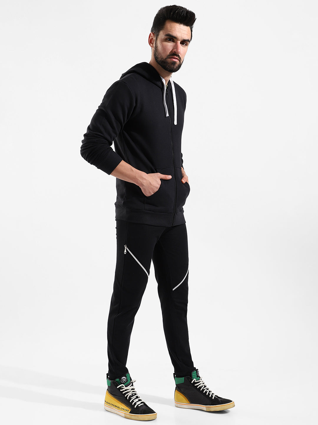 Cotton Solid Regular Fit Tracksuit For Casual Wear