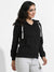 Black Zip-Front Hoodie With Angled Open Pockets