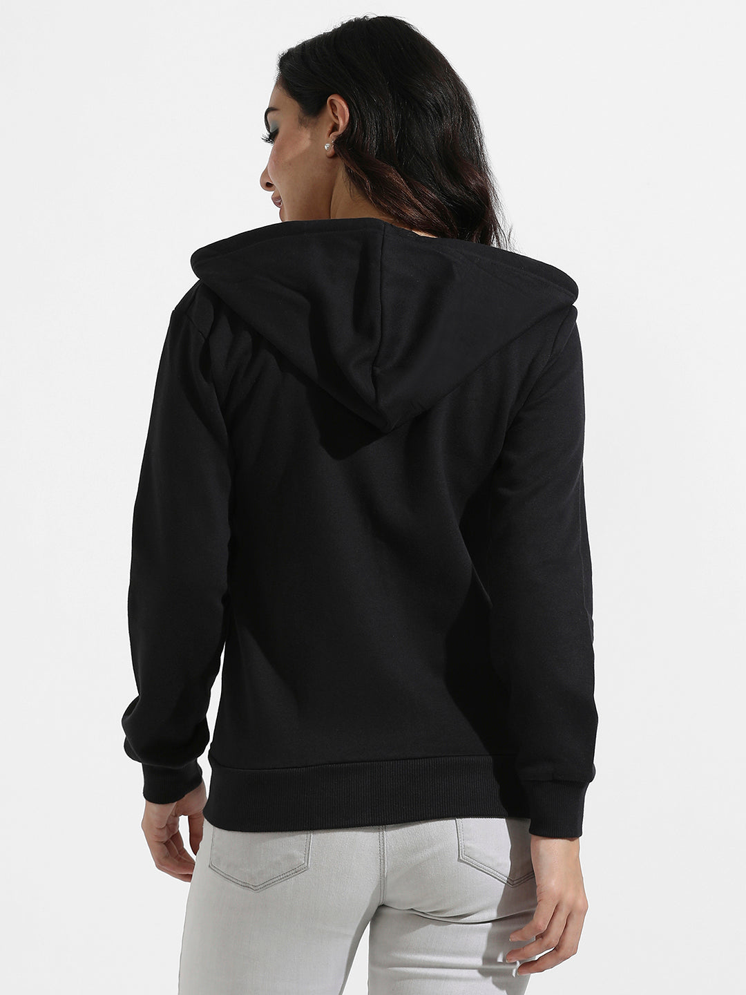 Zip-Front Hoodie With Angled Open Pockets