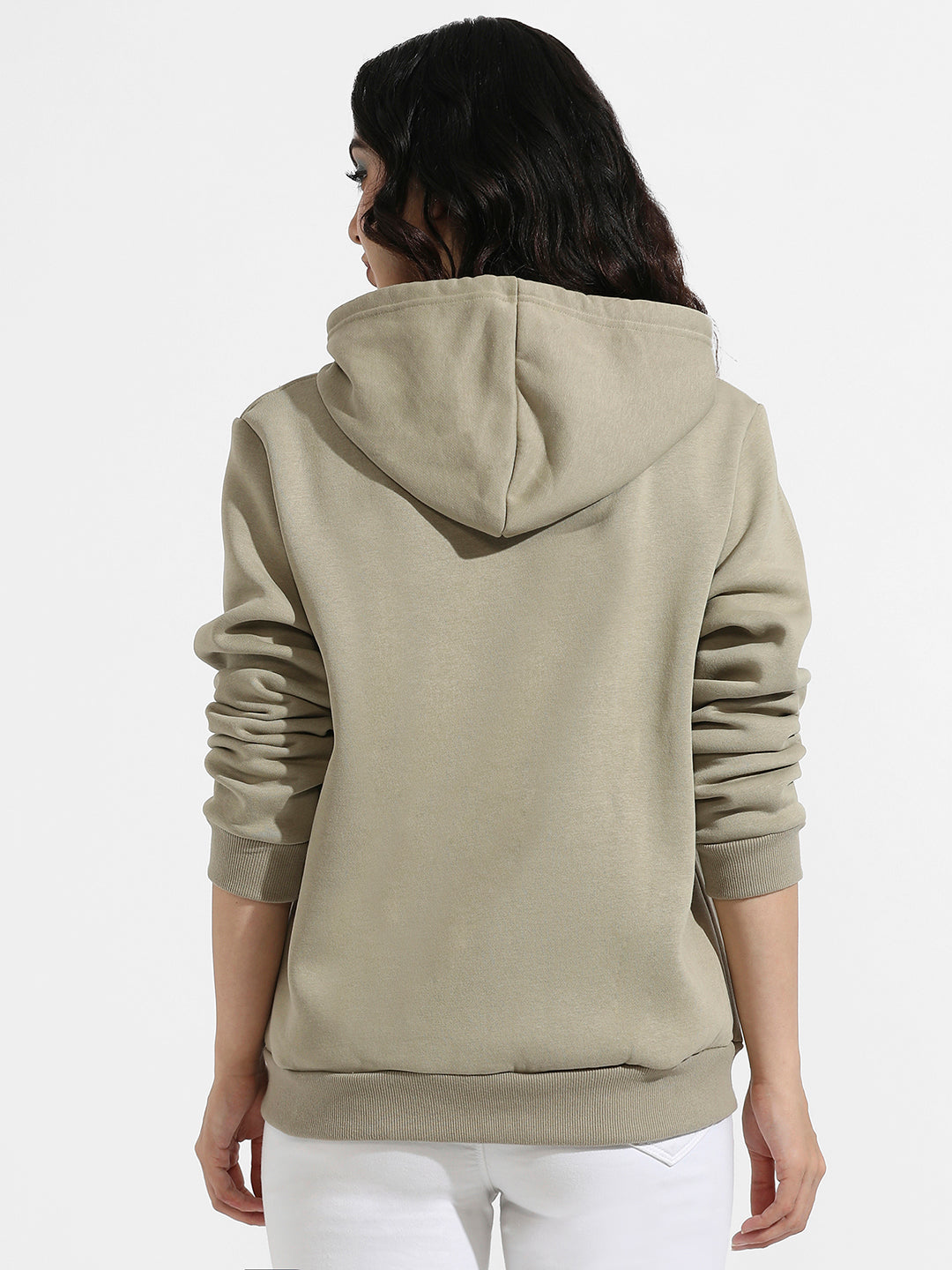 Zip-Front Hoodie With Contrast Drawstring