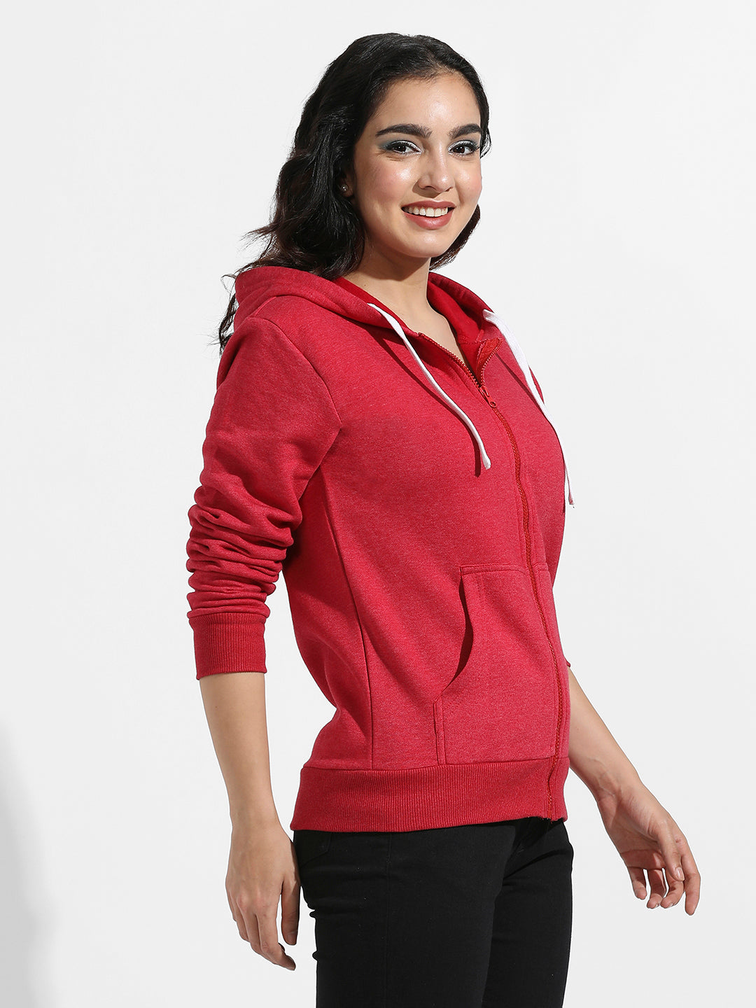 Zip-Front Hoodie With Insert Pocket