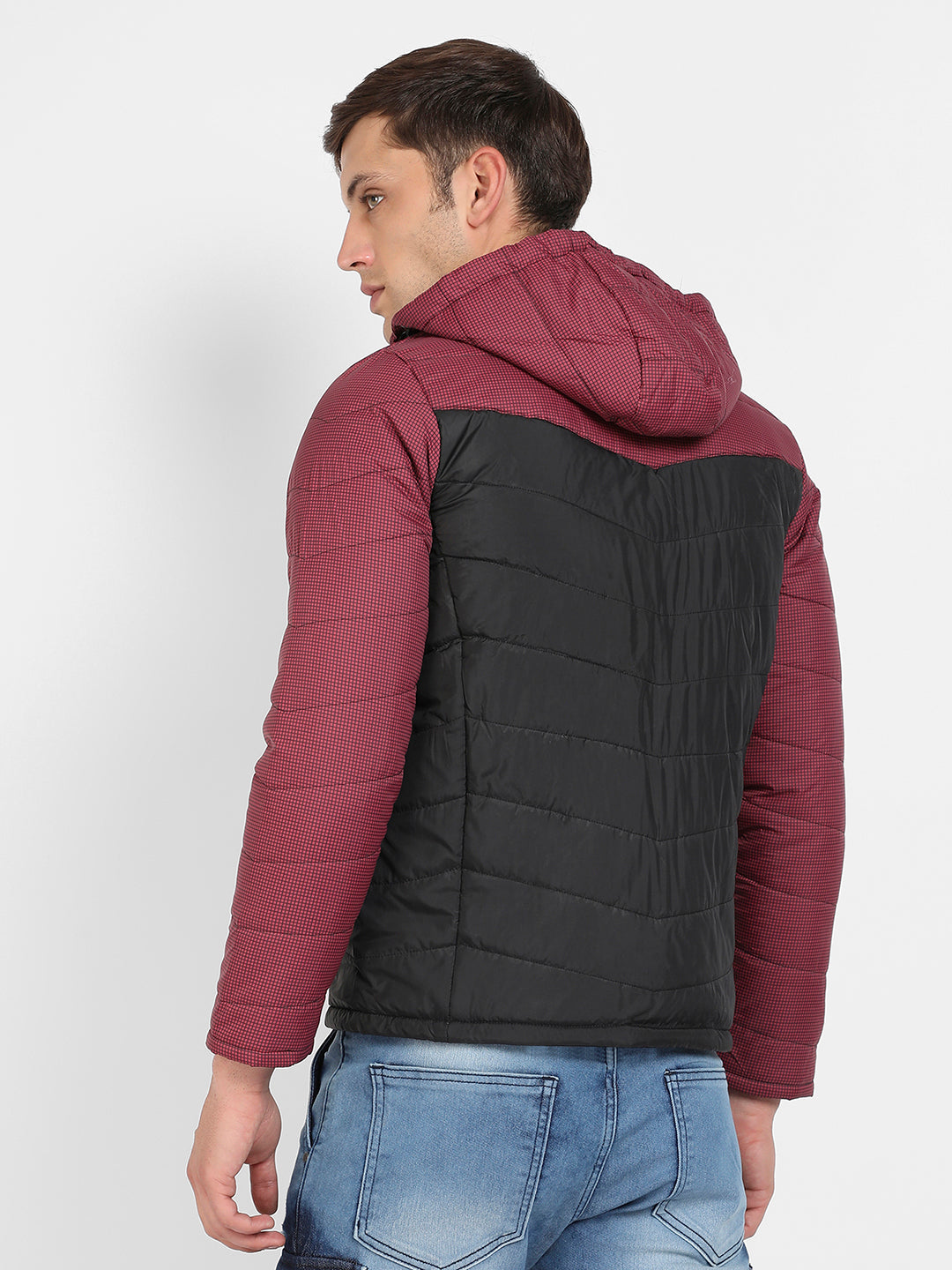 Micro-Checkered Quilted Puffer Jacket