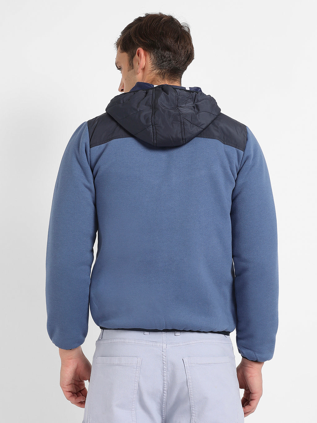 Contrast Panel Puffer Jacket With Insert Pocket