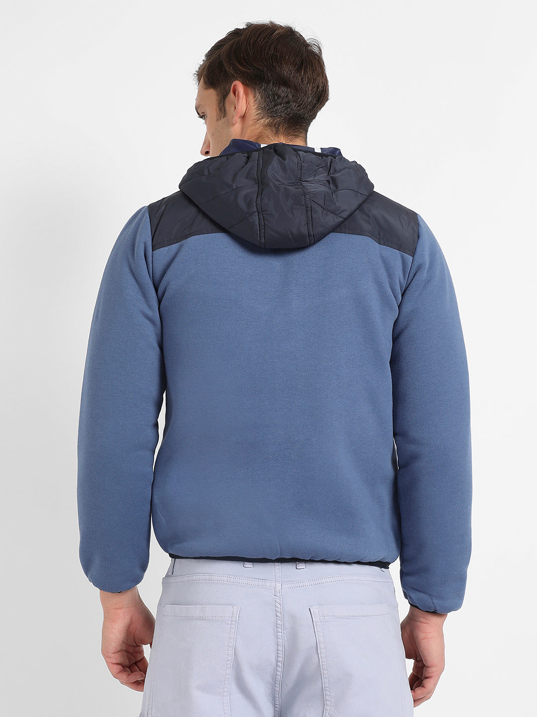 Contrast Panel Puffer Jacket With Insert Pocket