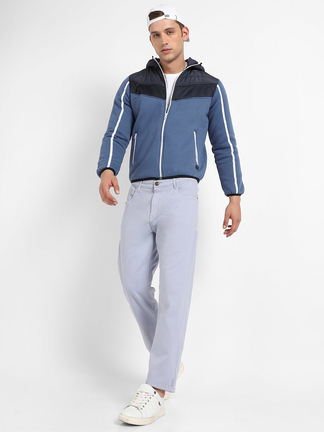 Contrast Panel Puffer Jacket With Insert Pocket