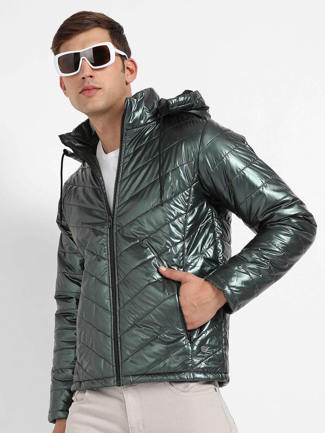 Zip-Front Quilted Puffer Jacket