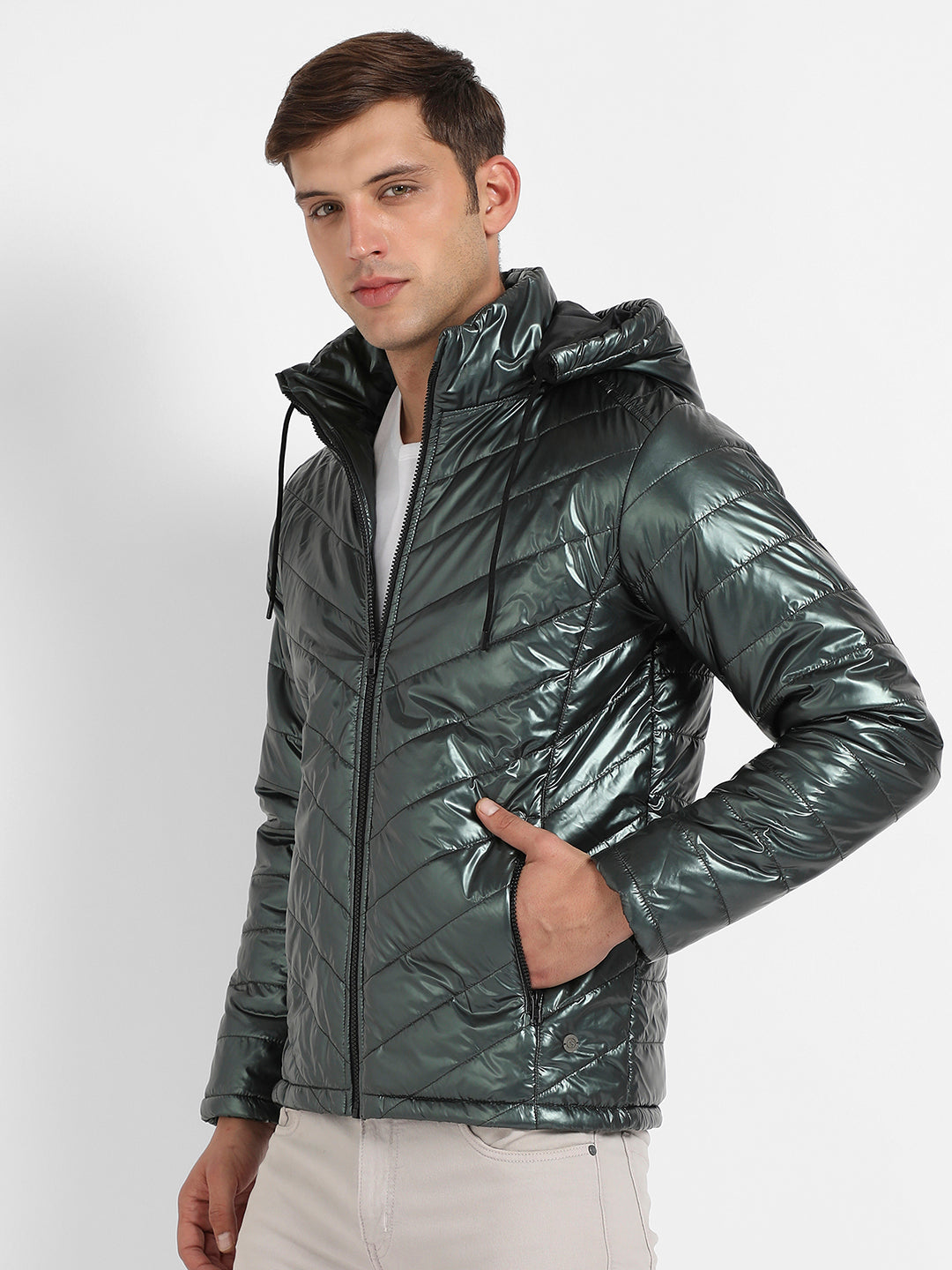 Zip-Front Quilted Puffer Jacket