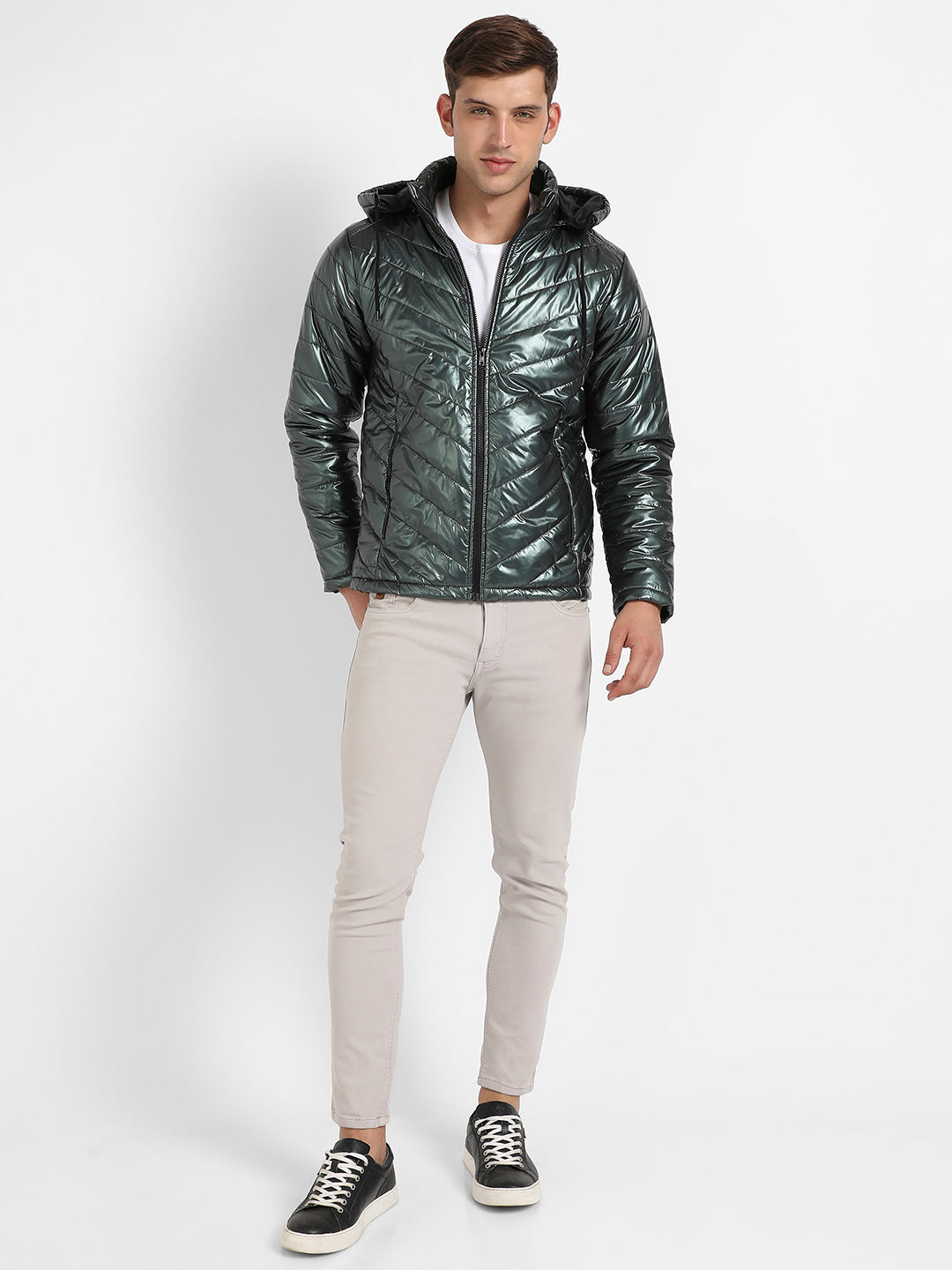 Zip-Front Quilted Puffer Jacket