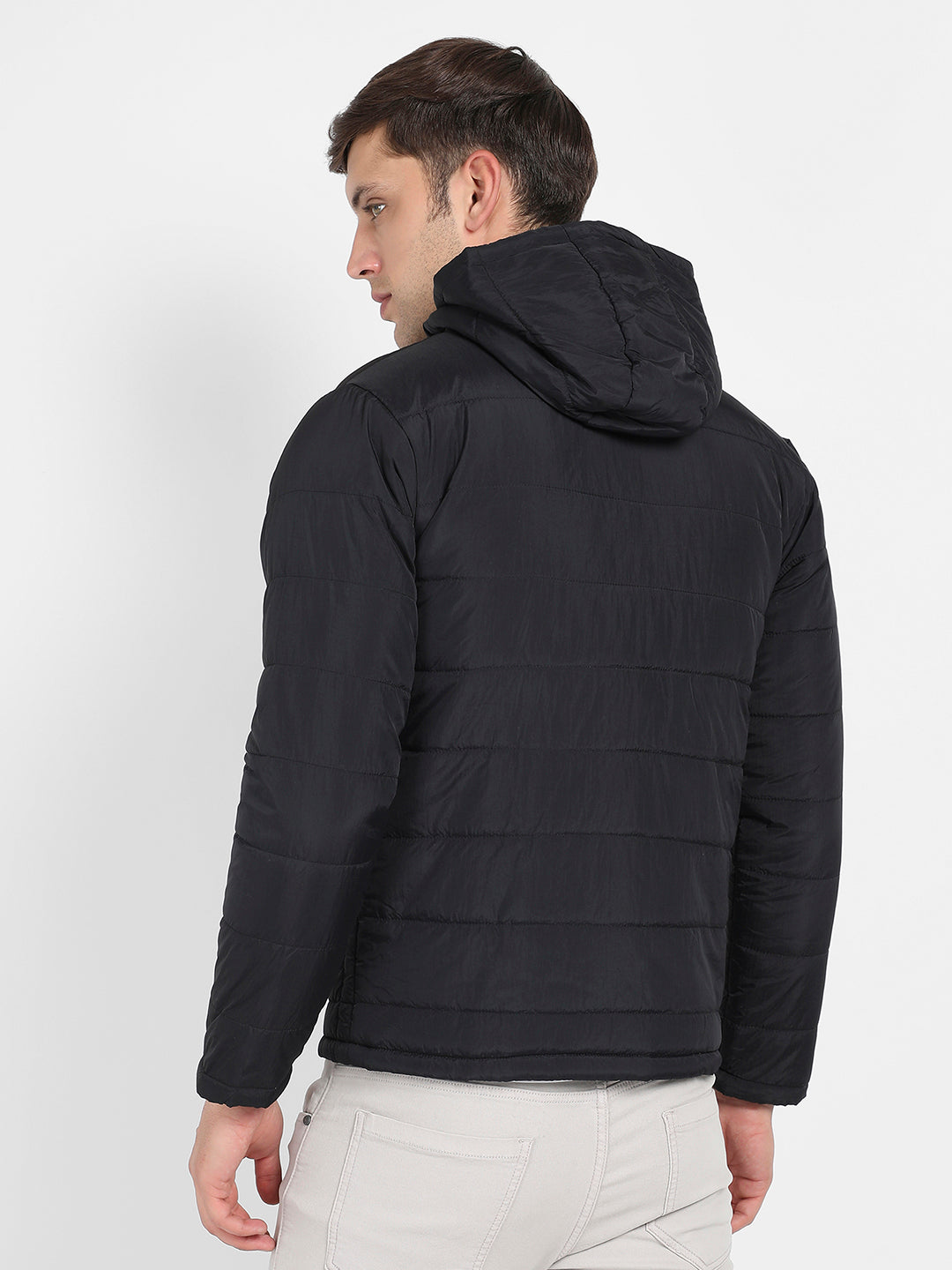 Puffer Jacket With Contrast Zipper