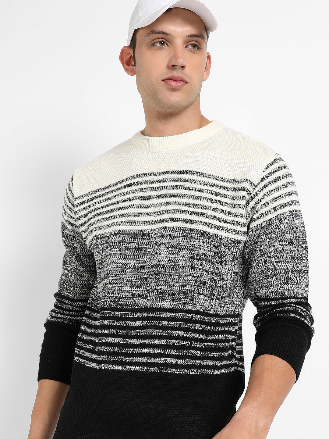 Contrast Horizontal Striped Pullover Sweater