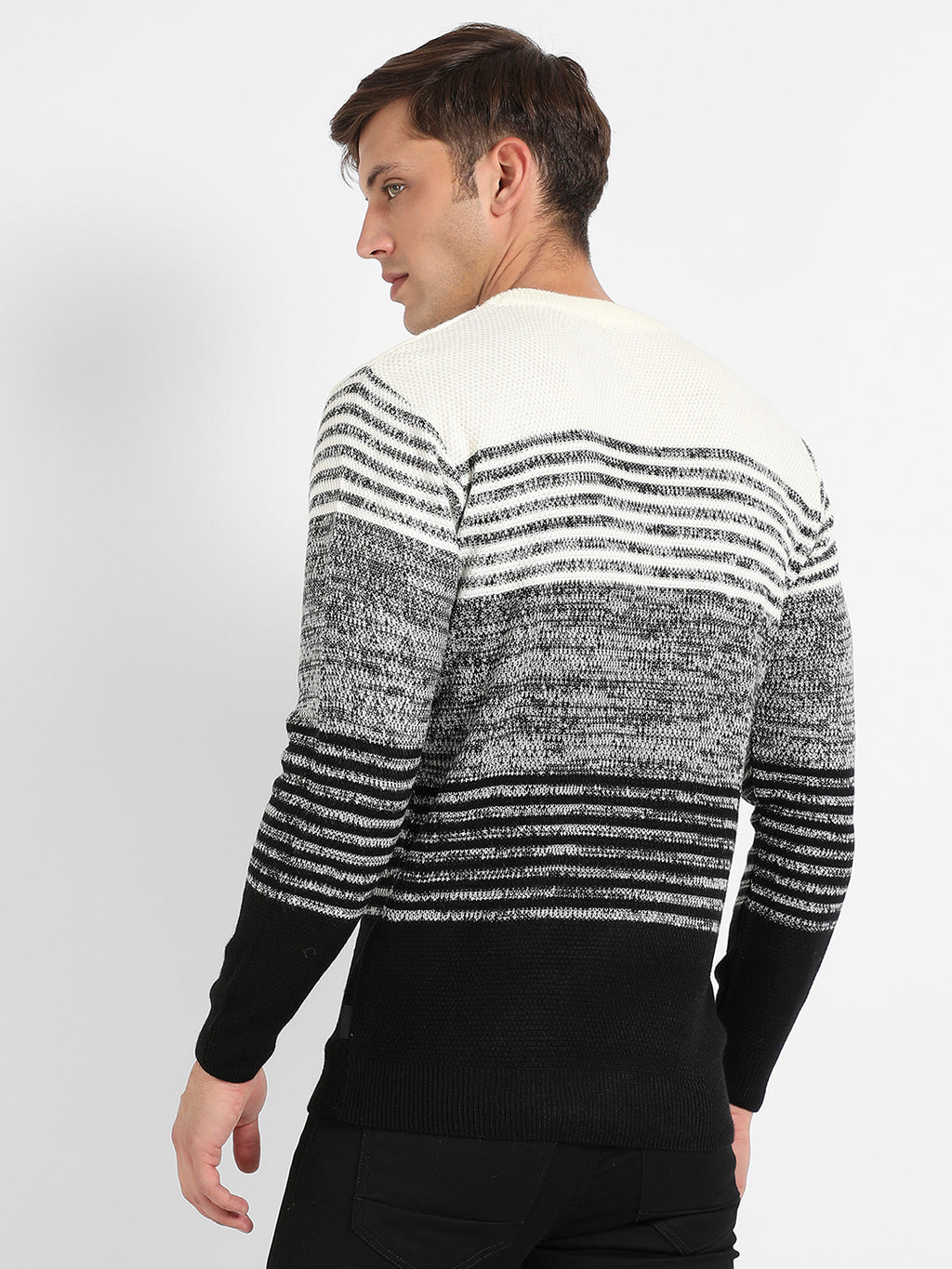 Contrast Horizontal Striped Pullover Sweater