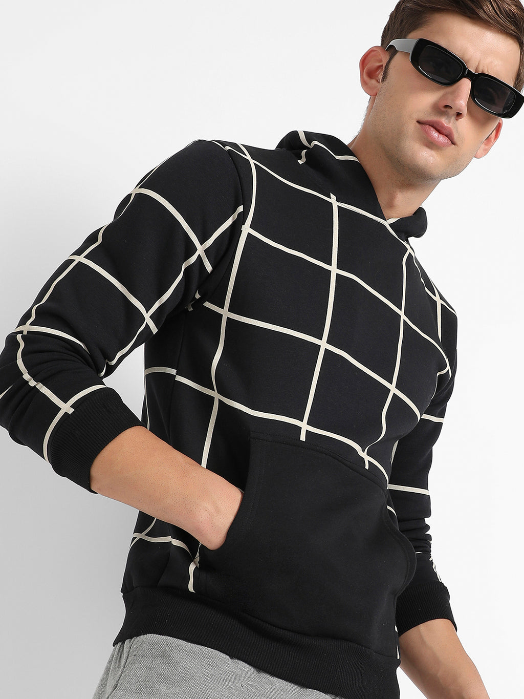 Graph Checks Hoodie With Insert Pocket