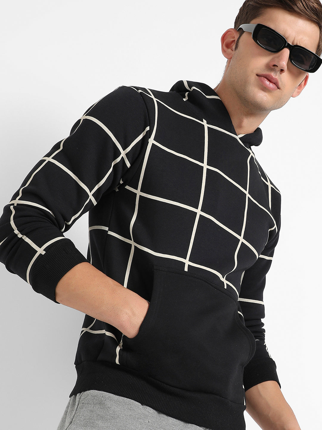 Graph Checks Hoodie With Insert Pocket