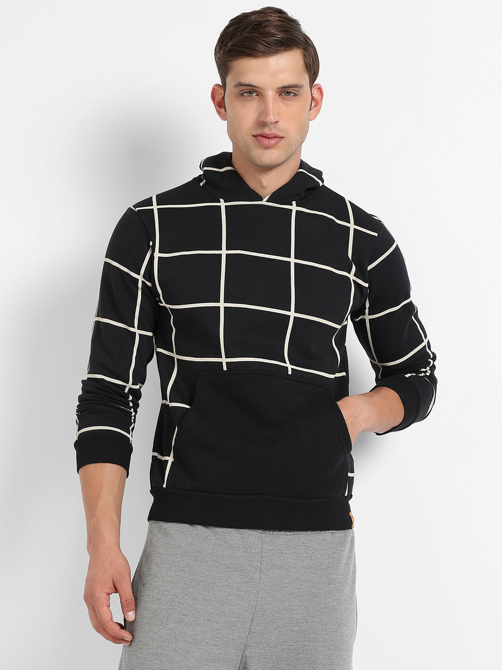 Graph Checks Hoodie With Insert Pocket