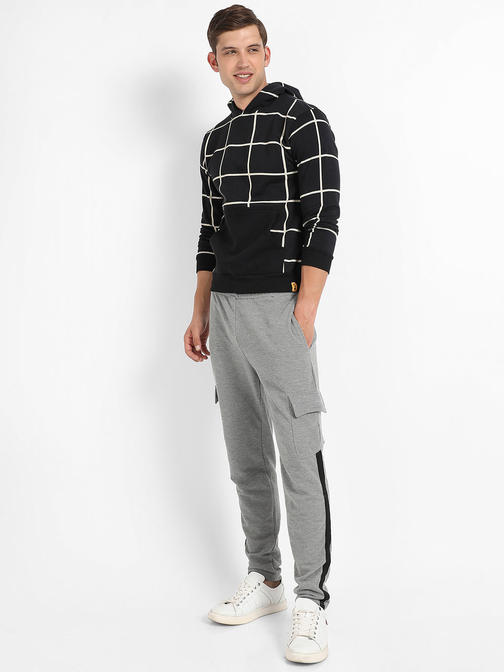 Graph Checks Hoodie With Insert Pocket