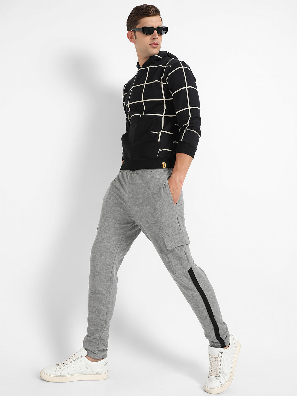 Graph Checks Hoodie With Insert Pocket