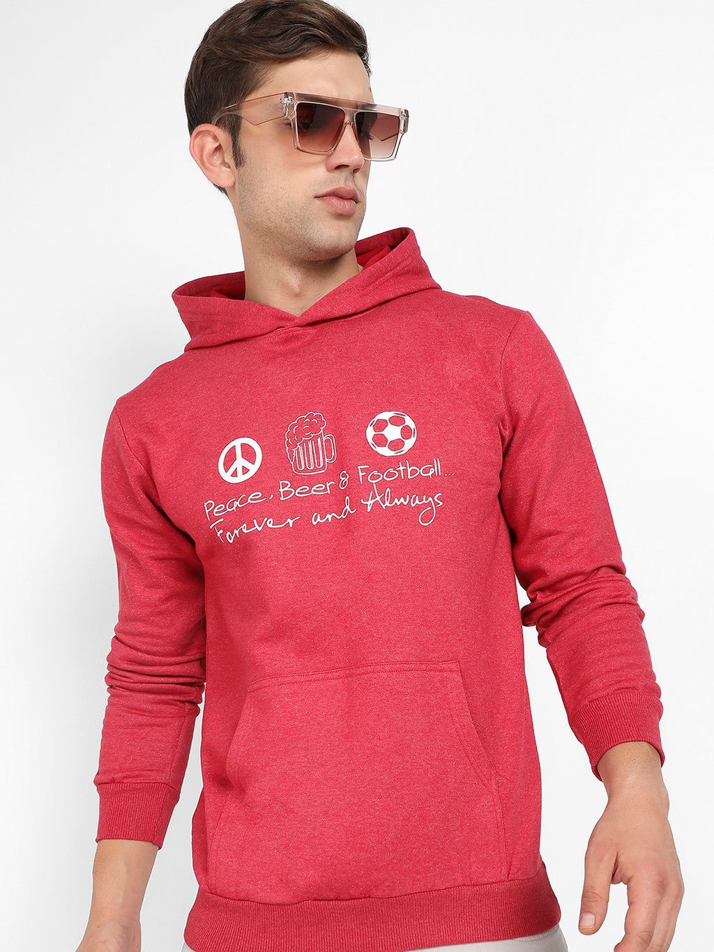 Peace Beer Football Hoodie With Kangaroo Pocket