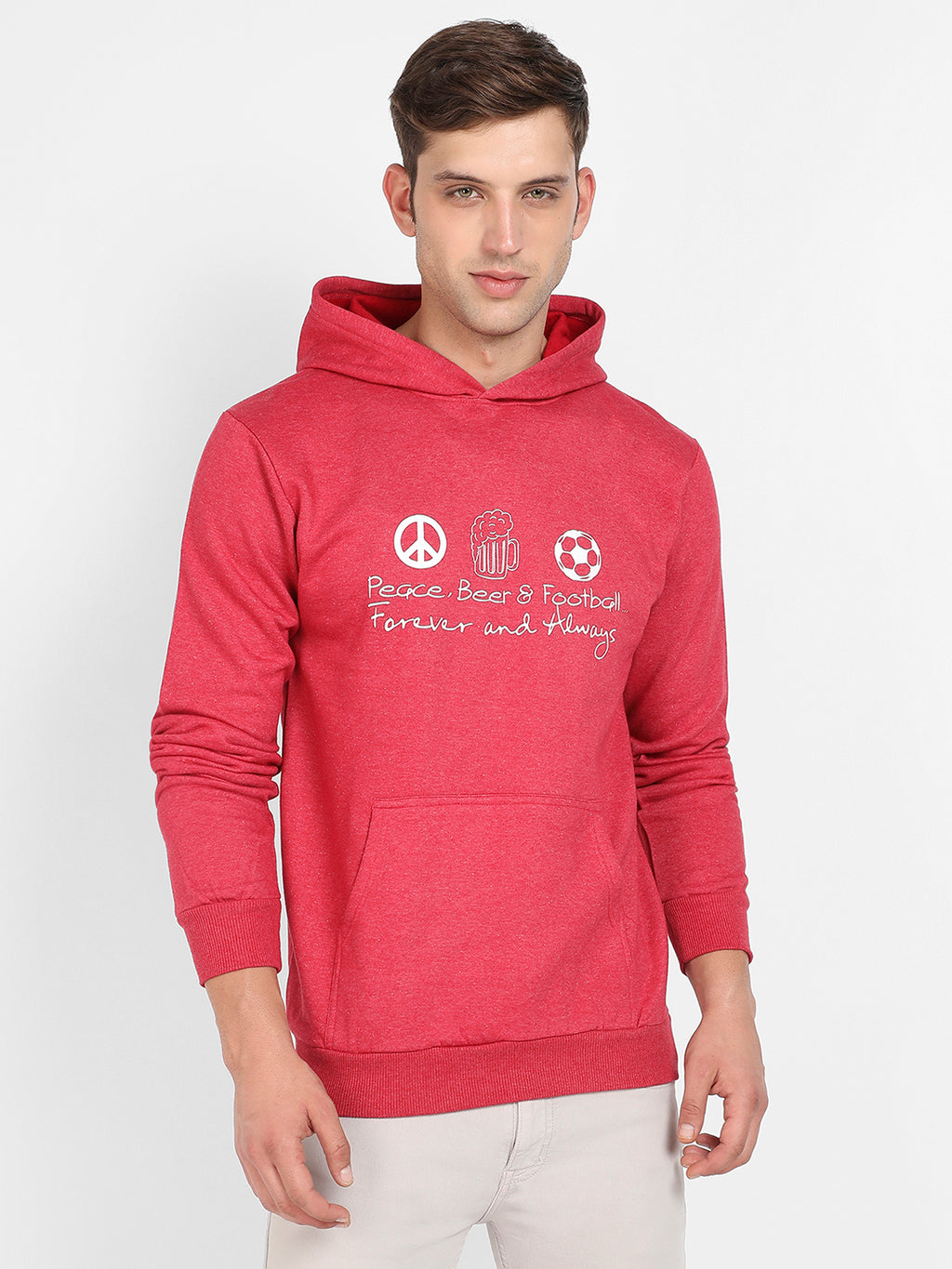 Peace Beer Football Hoodie With Kangaroo Pocket