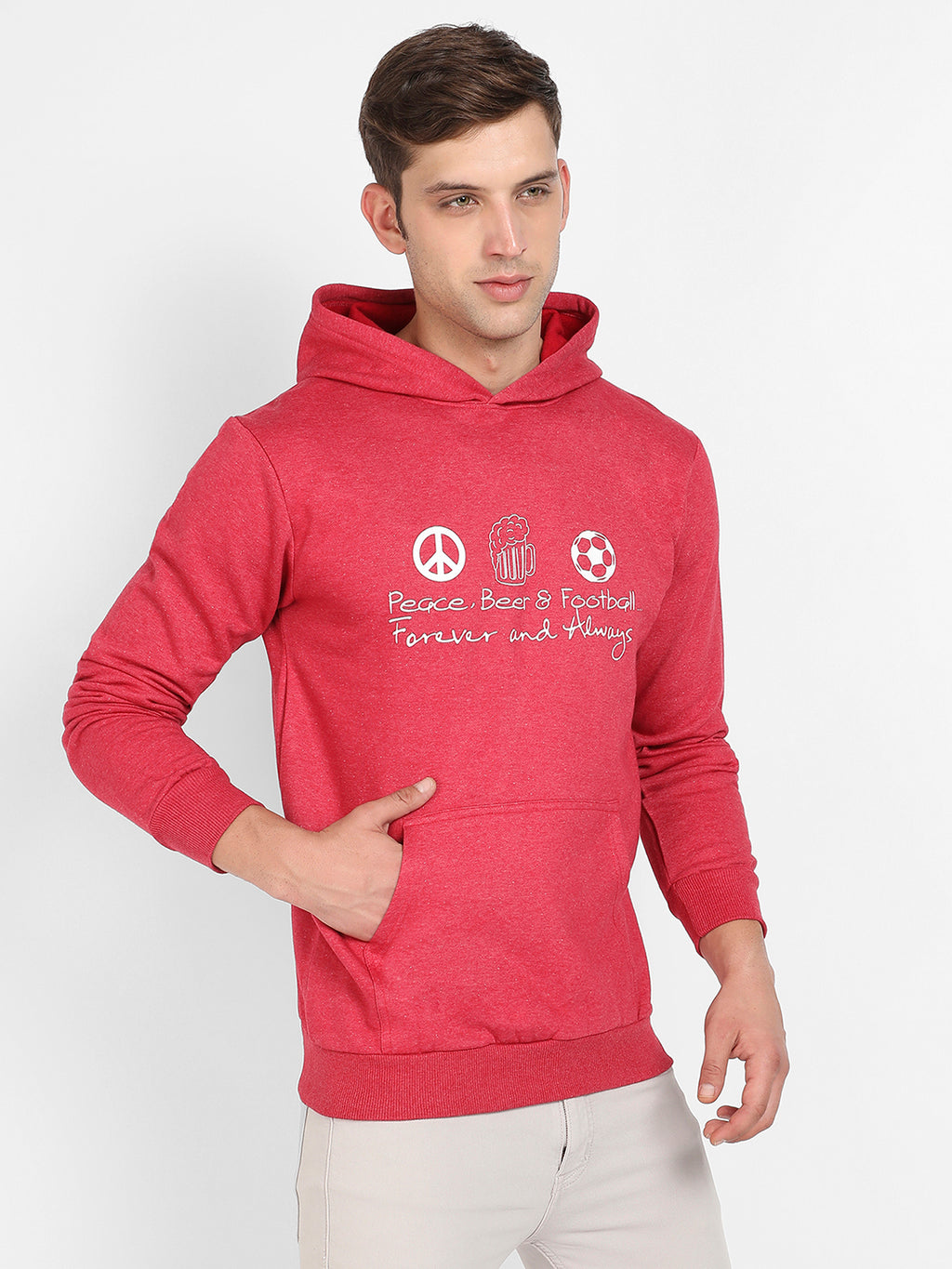 Peace Beer Football Hoodie With Kangaroo Pocket
