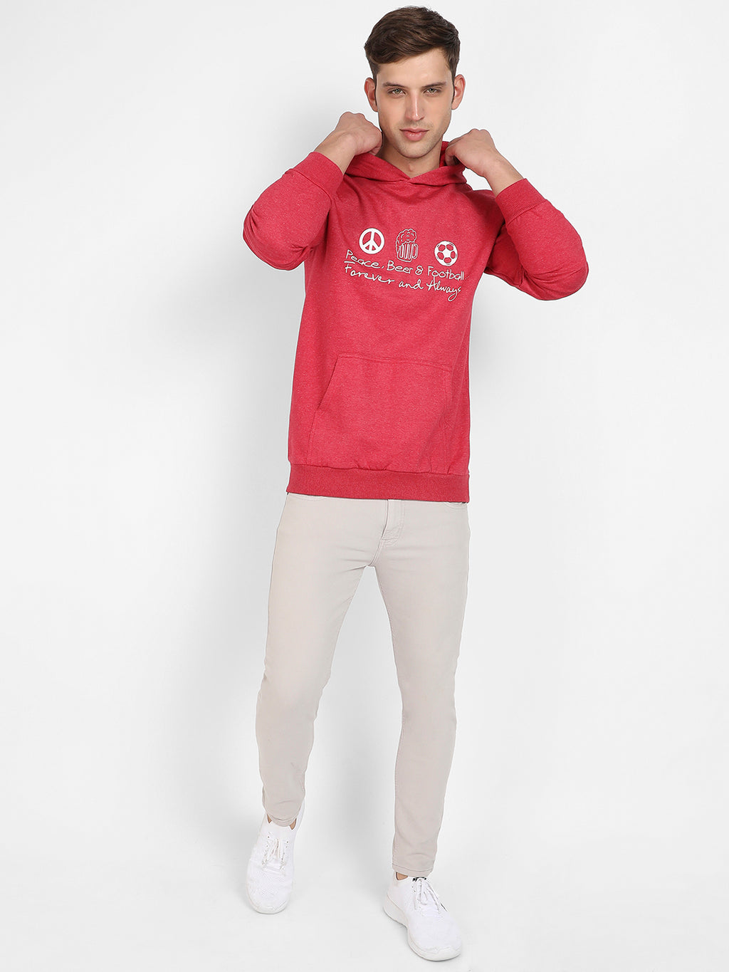 Peace Beer Football Hoodie With Kangaroo Pocket