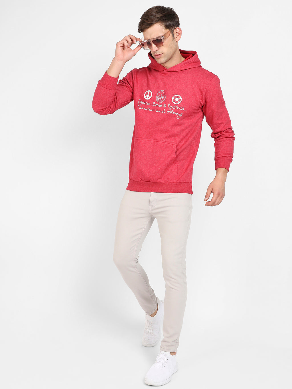 Peace Beer Football Hoodie With Kangaroo Pocket