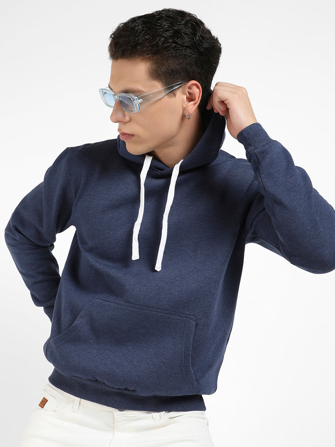 Pullover Hoodie With Contrast Drawstring