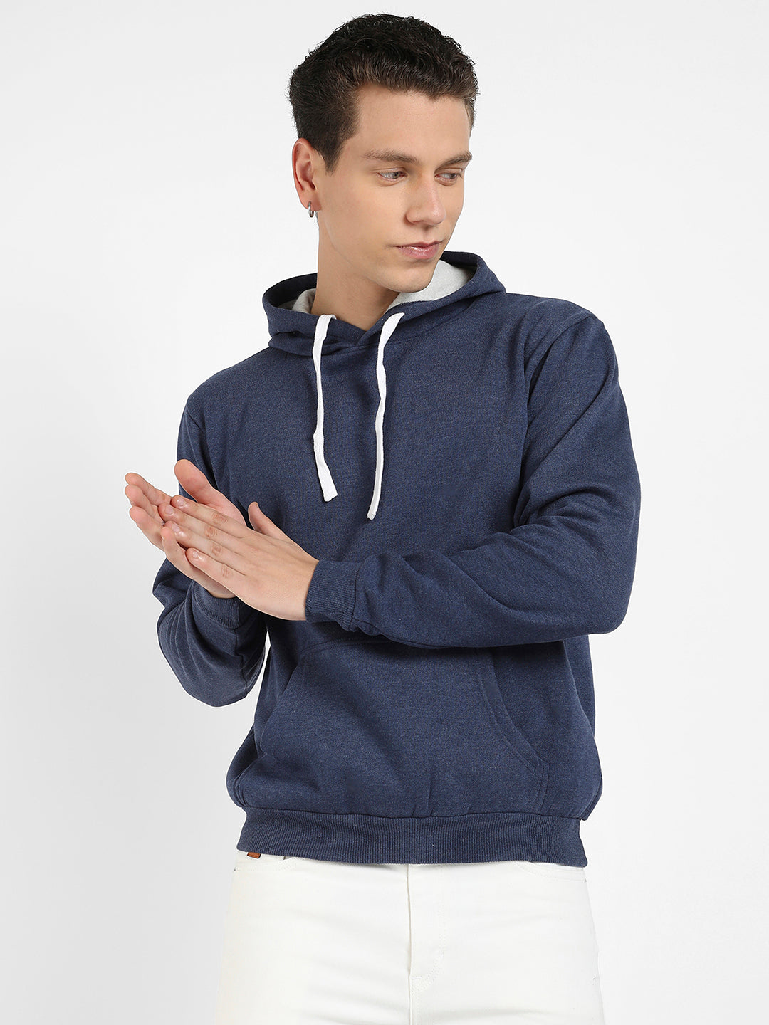 Pullover Hoodie With Contrast Drawstring