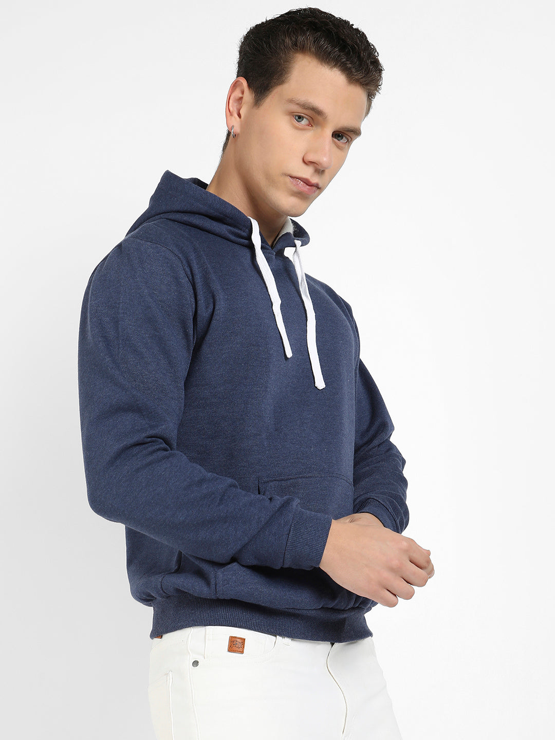 Pullover Hoodie With Contrast Drawstring