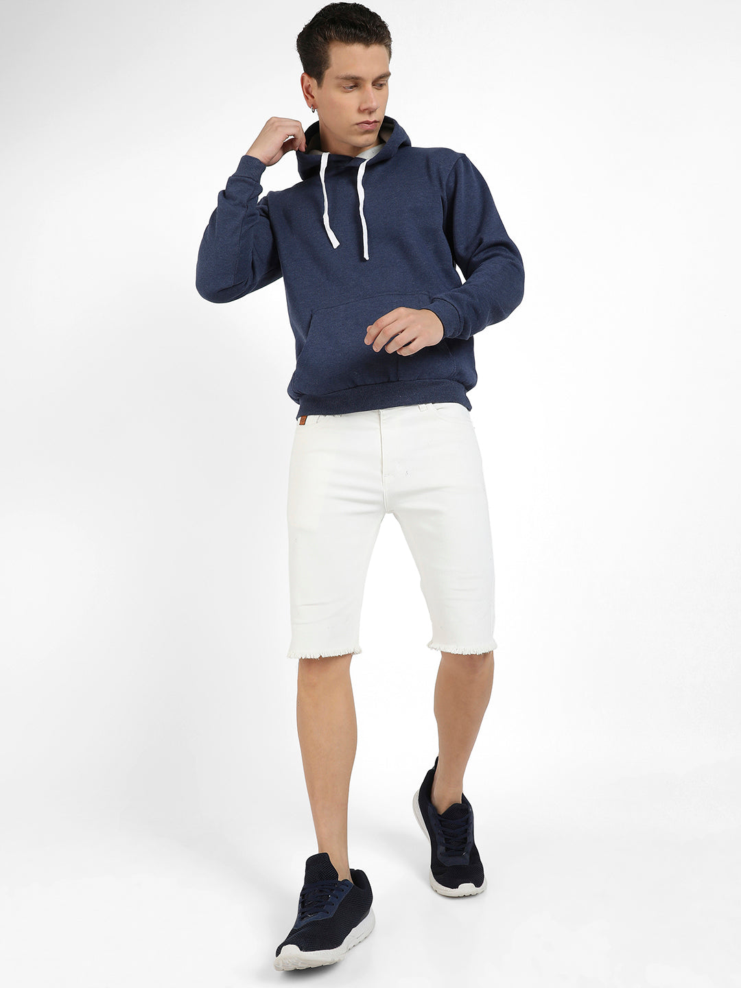 Pullover Hoodie With Contrast Drawstring