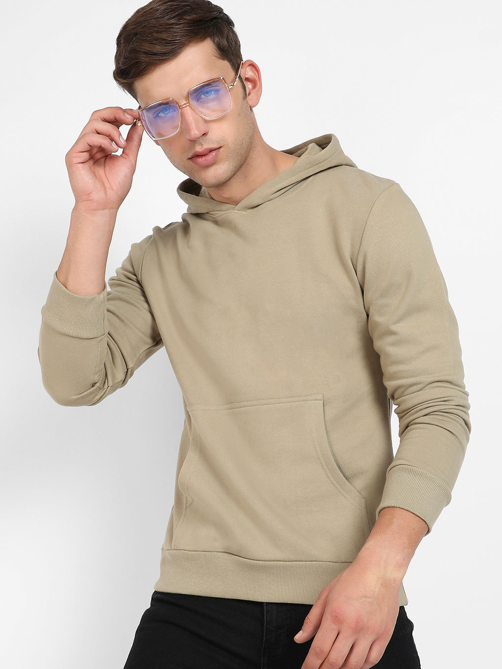 Pullover Hoodie With Contrast Drawstring