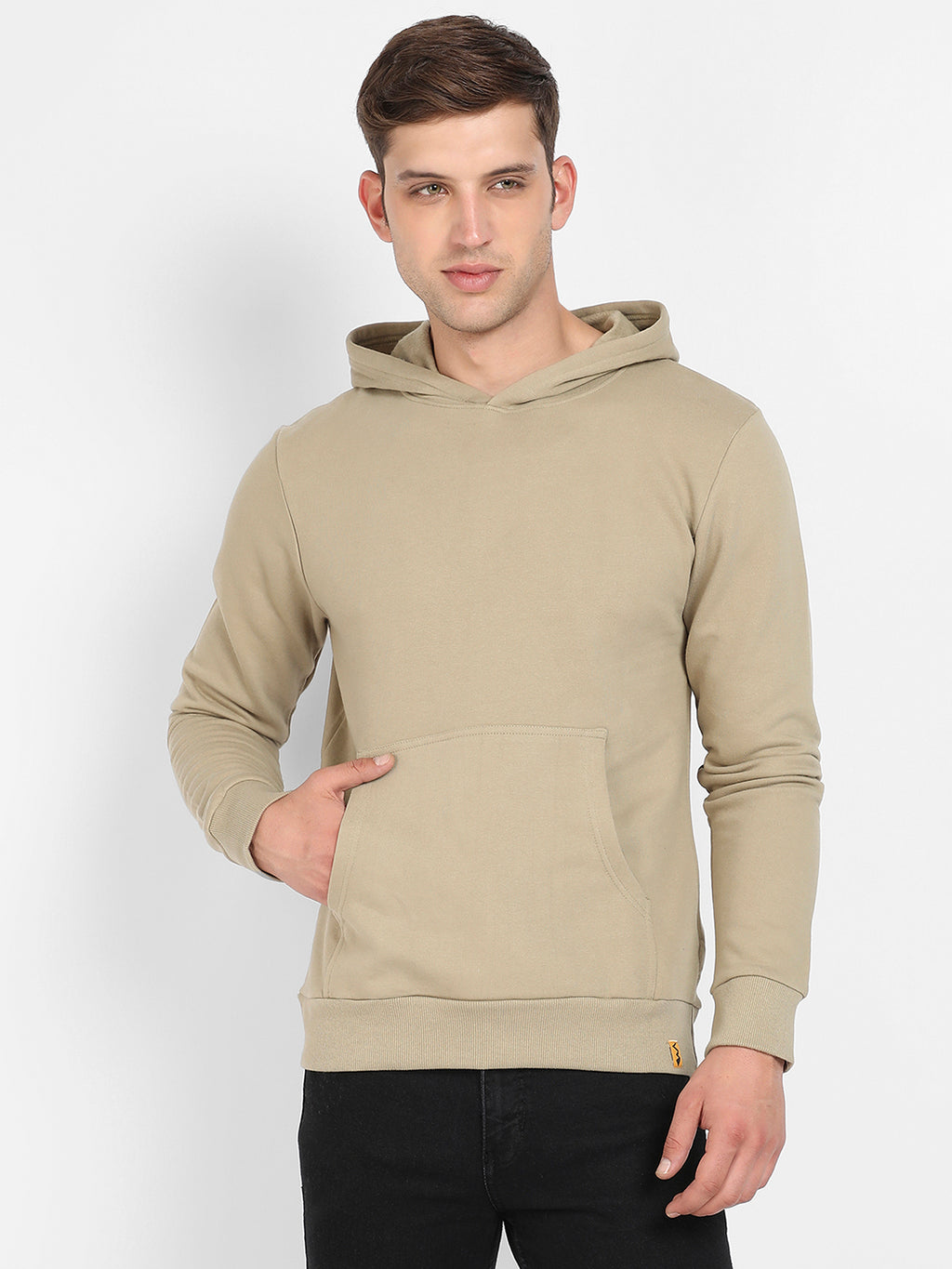 Pullover Hoodie With Contrast Drawstring
