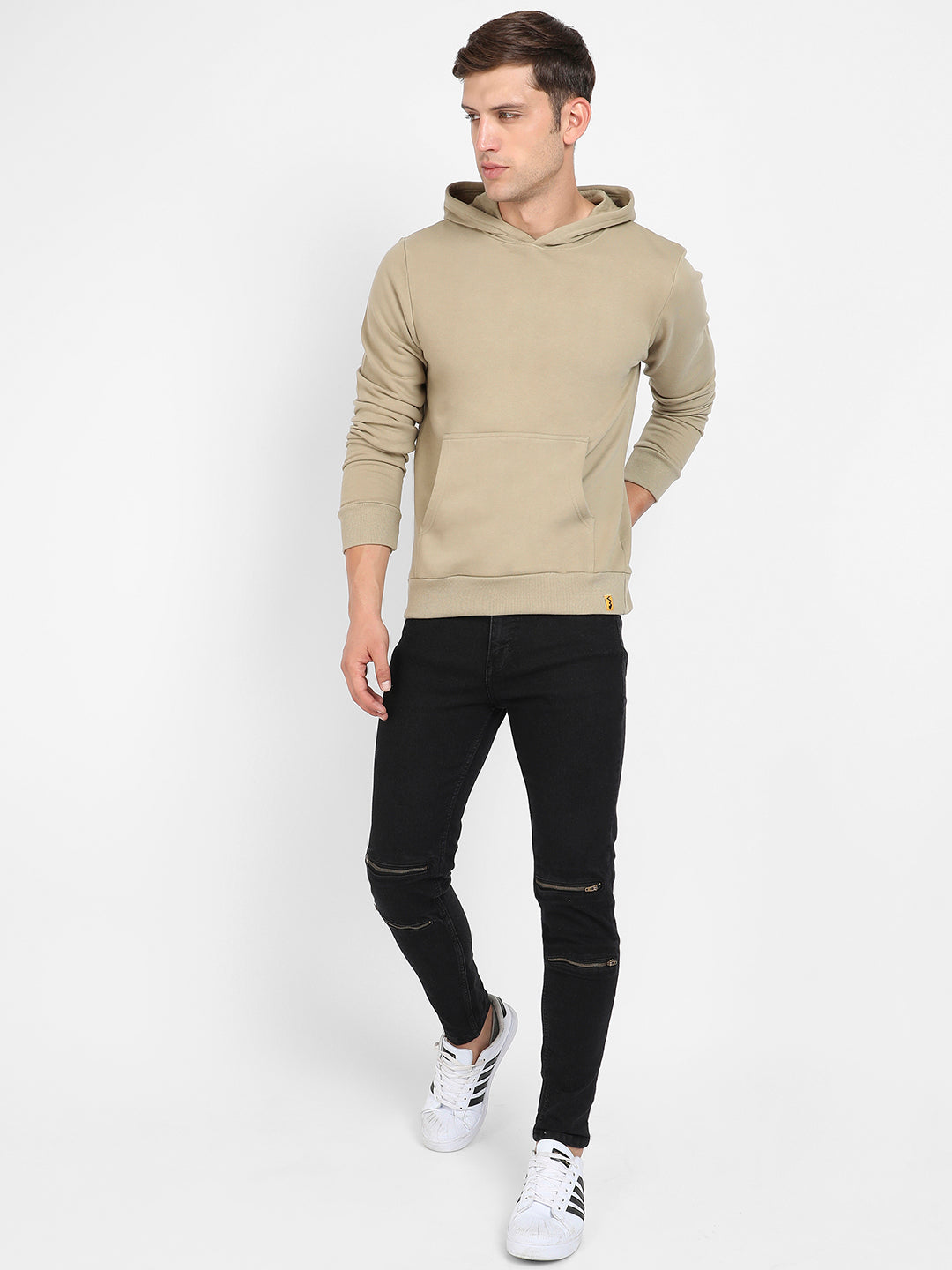 Pullover Hoodie With Contrast Drawstring